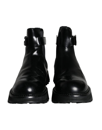 Black Belted DG Logo Men Chelsea Boots Shoes