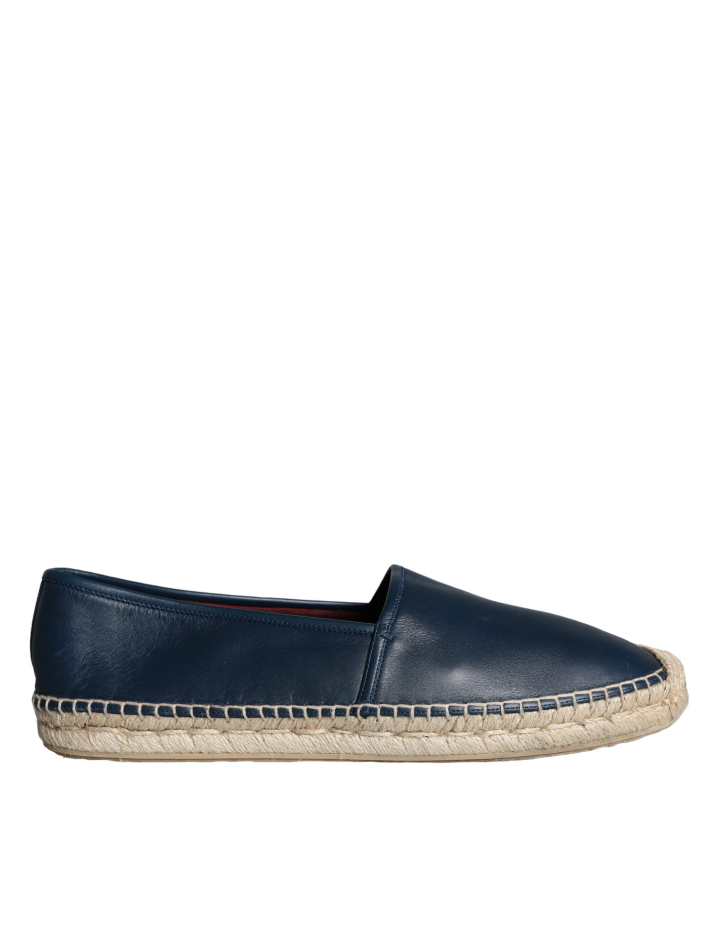 Blue Leather Leather Espadrille Flats Shoes