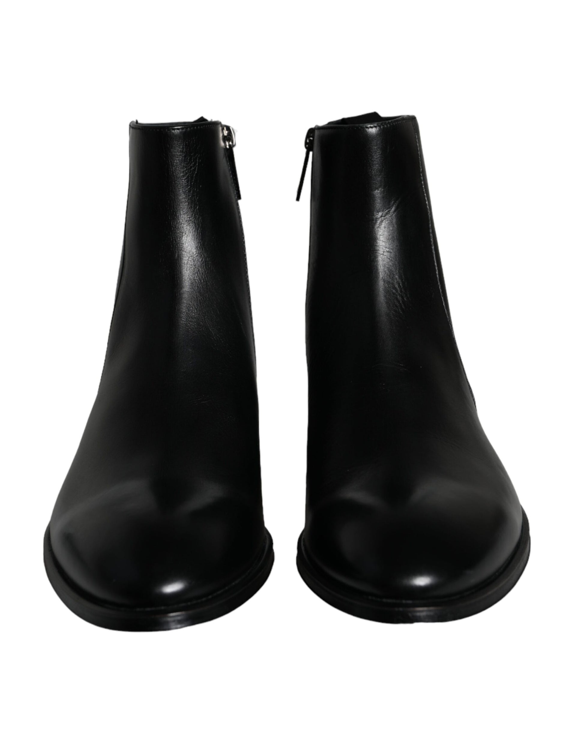 Black Calf Leather Men Ankle Boots Shoes