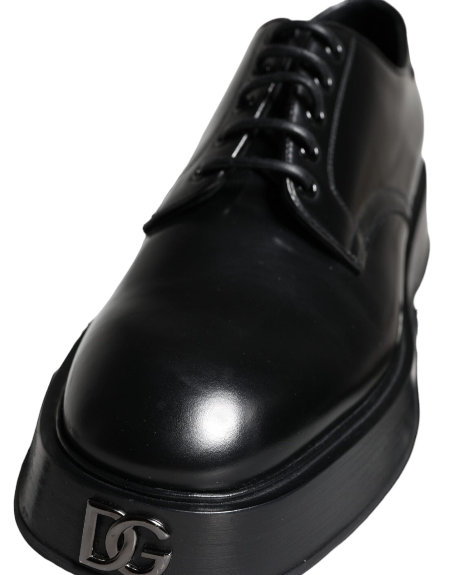 Black Calf Leather Derby Formal Dress Shoes