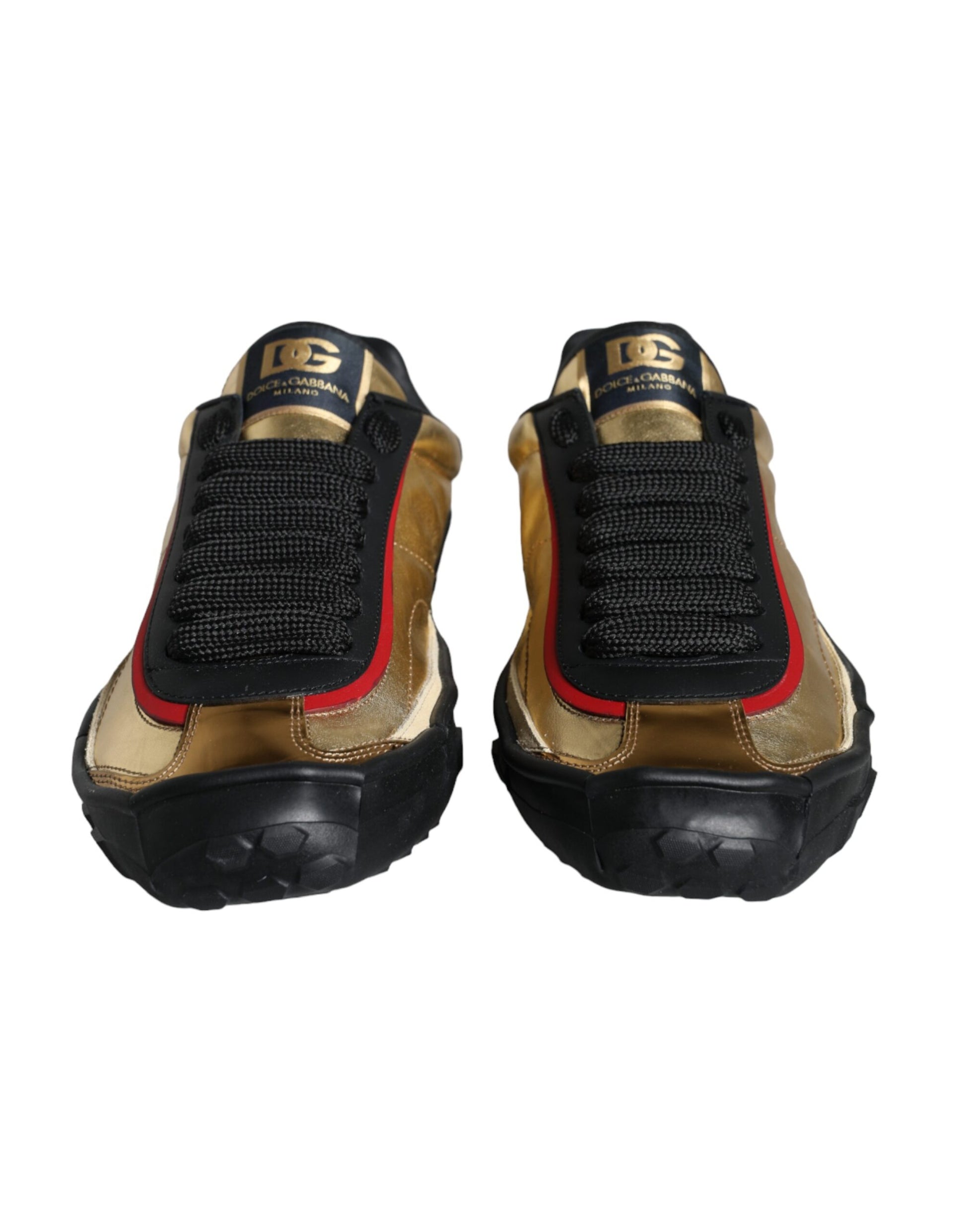 Black Gold Polyester Low Top Sneakers Shoes