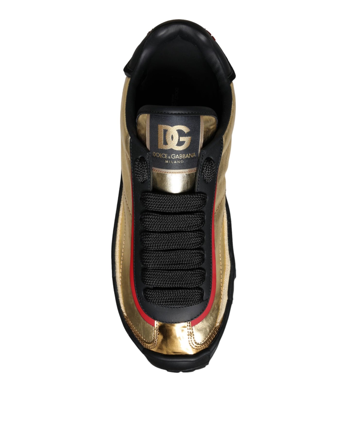 Black Gold Polyester Low Top Sneakers Shoes