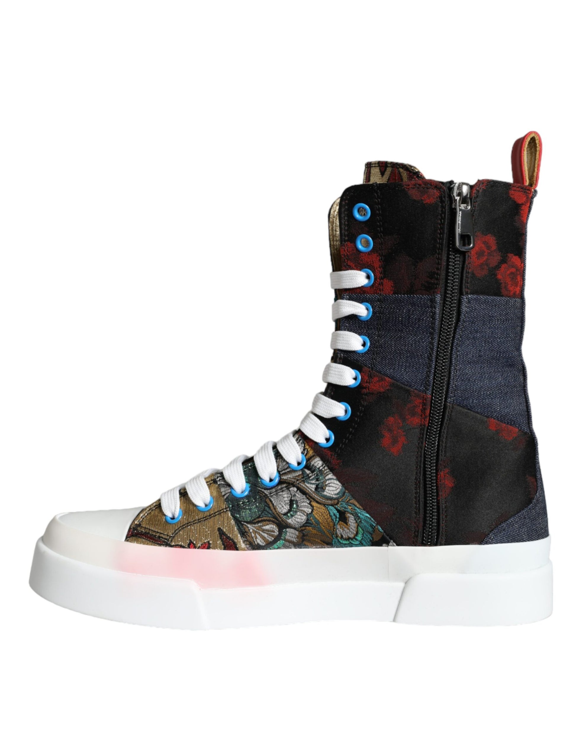 Multicolor Patchwork Logo High Top Sneakers Shoes