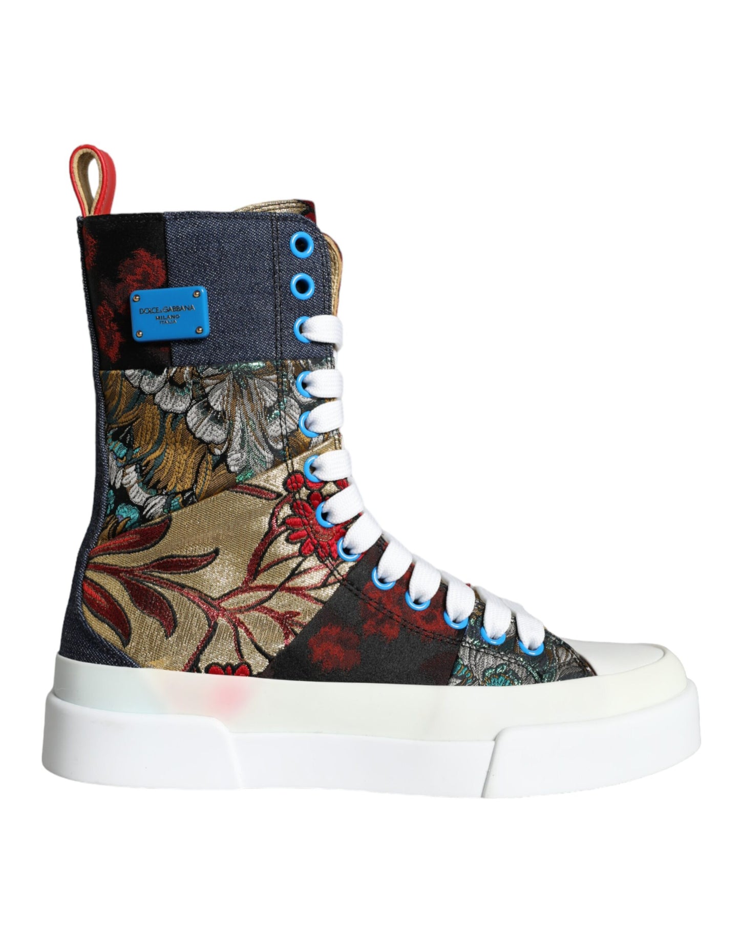 Multicolor Patchwork Logo High Top Sneakers Shoes