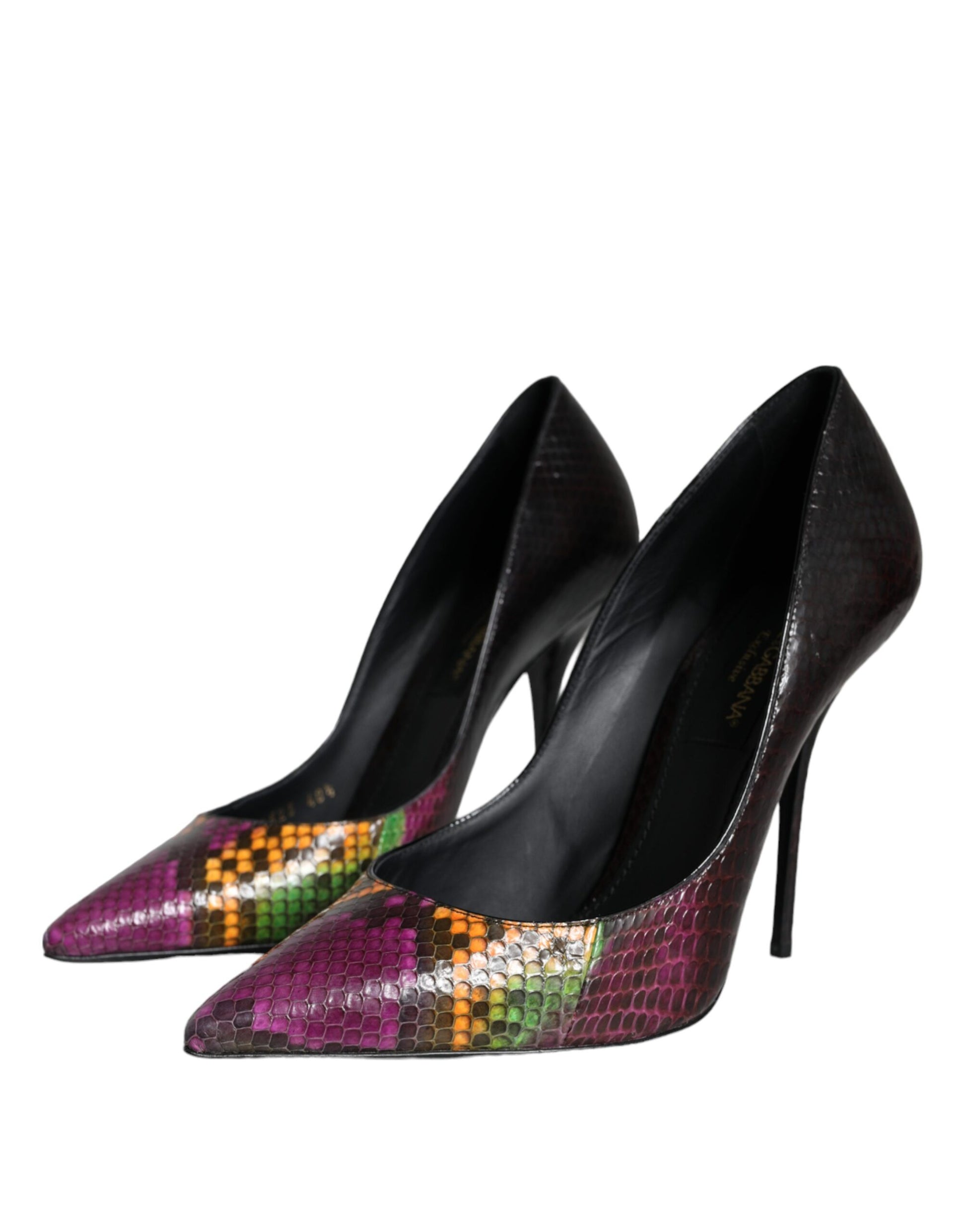 Multicolor Exotic Leather Heels Pumps Shoes