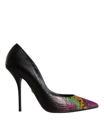 Multicolor Exotic Leather Heels Pumps Shoes