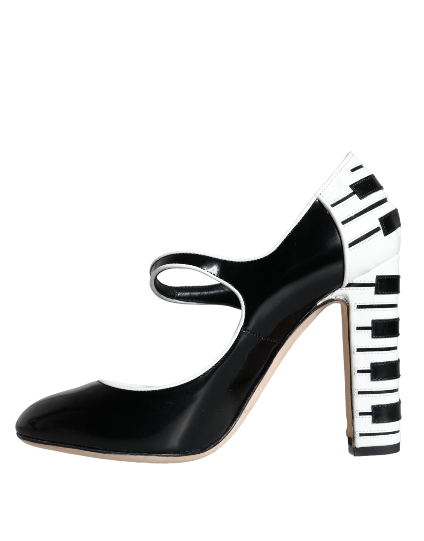 Black White Piano Keys Mary Janes Heels Shoes