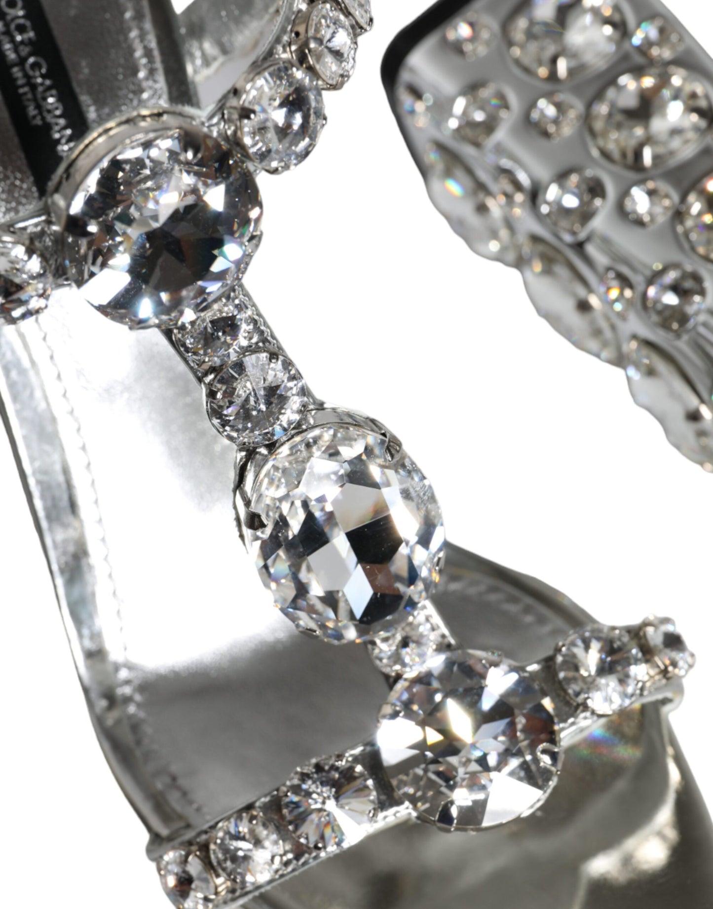 Silver Crystals High Heels Sandals Shoes