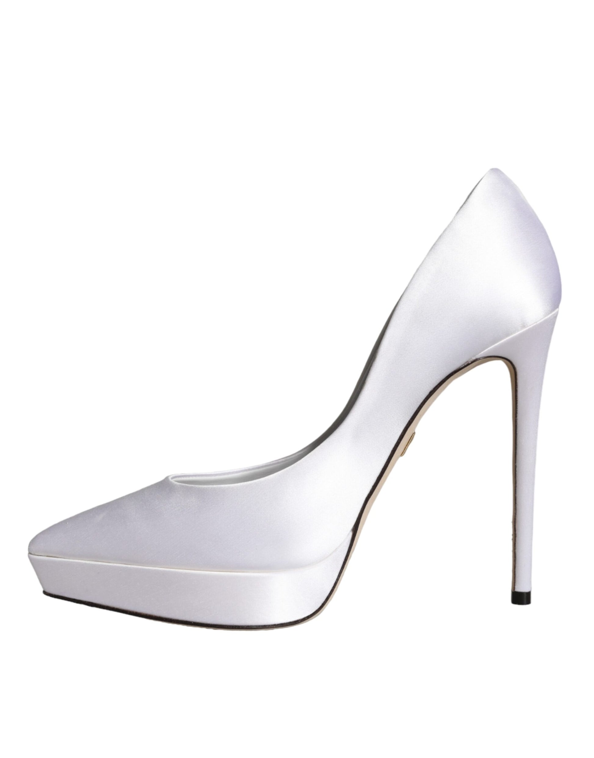 White Satin Platform High Heels Pumps Shoes