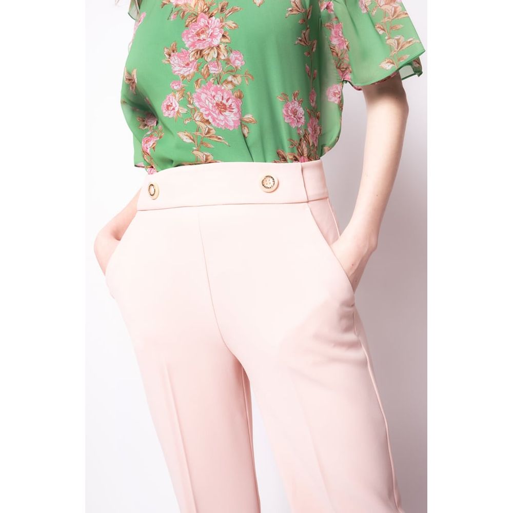 Pink Polyester Jeans & Pant