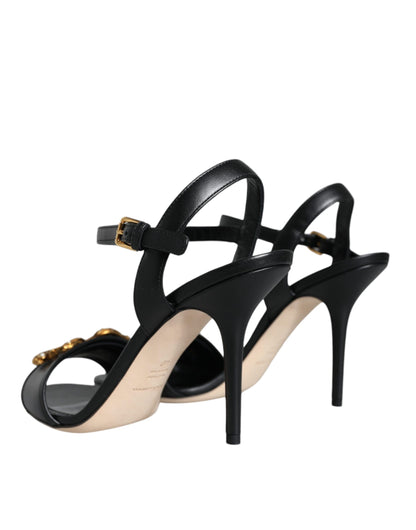 Black DG Amore Leather Keira Sandals Shoes