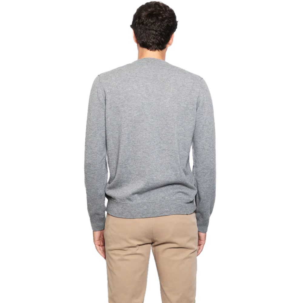 Gray Wool Mens Crewneck Sweater