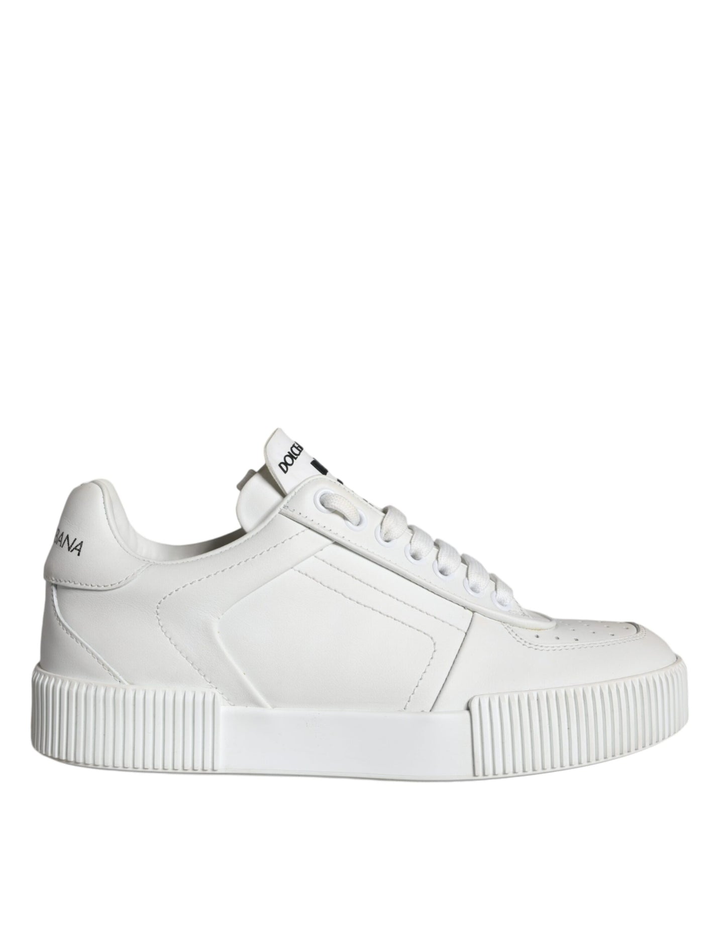 White Calfskin Leather Miami Low Top Sneakers Shoes