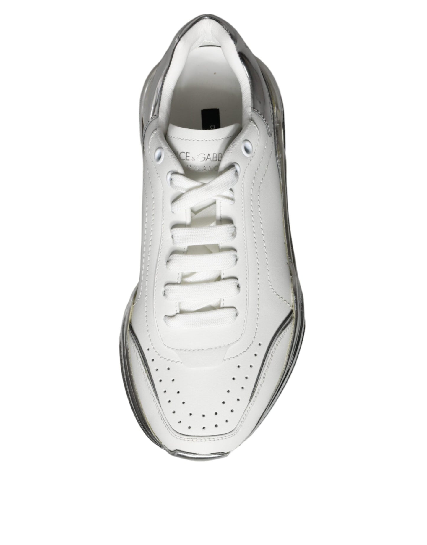 White Silver Daymaster Leather Sneakers Shoes