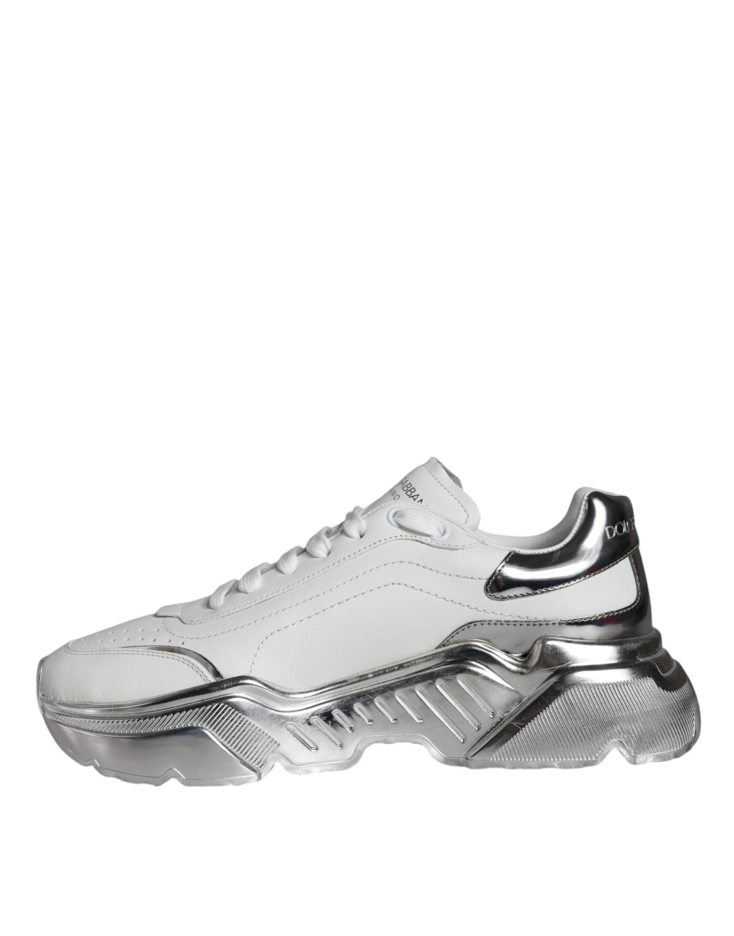 White Silver Daymaster Leather Sneakers Shoes