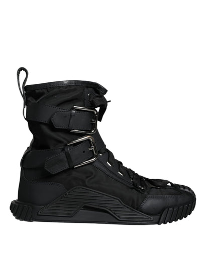 Black Nylon High Top Sorrento Sneakers Shoes