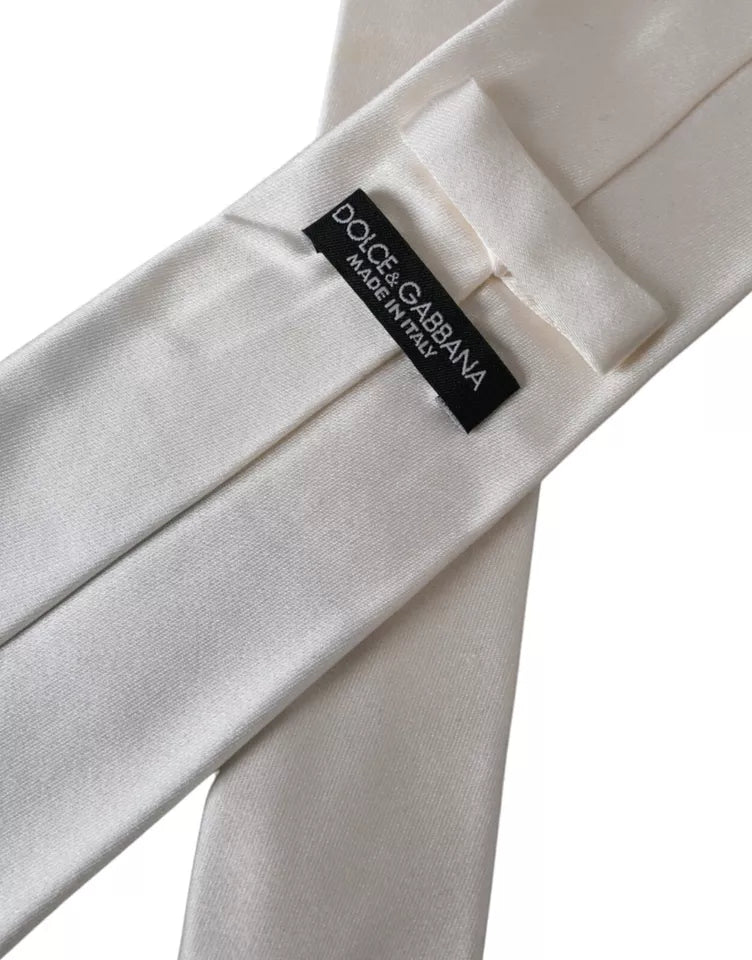 White Satin Silk Adjustable Men Tie