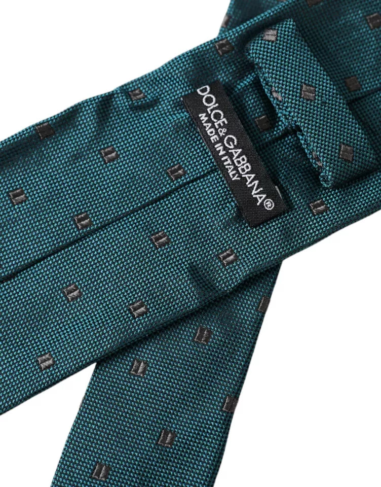 Green Patterned Silk Adjustable Men Tie