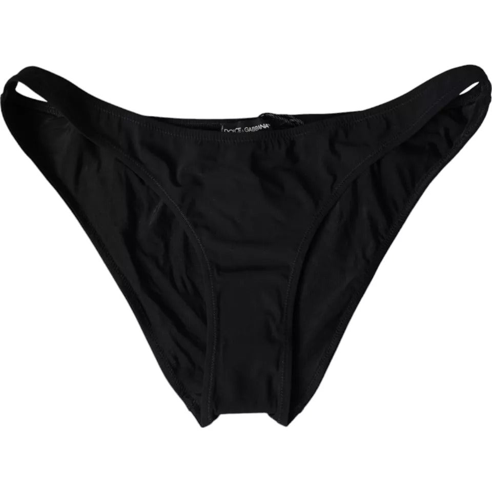 Black Nylon Swimwear Beachwear Bottom Bikini