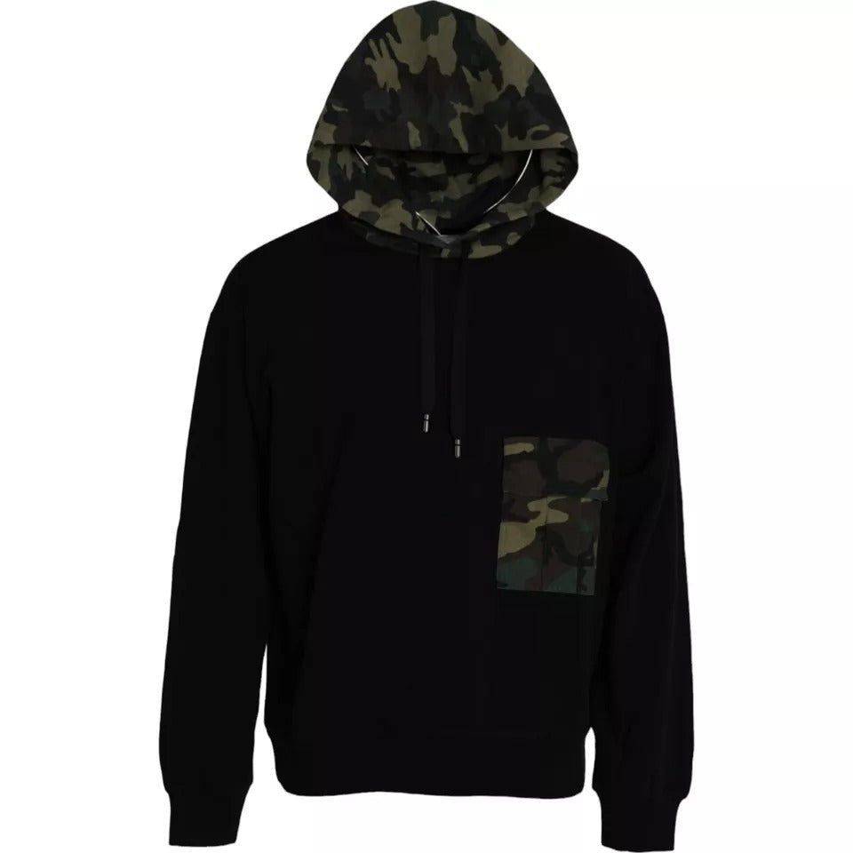 Black Camouflage Hooded Sweatshirt Sweater