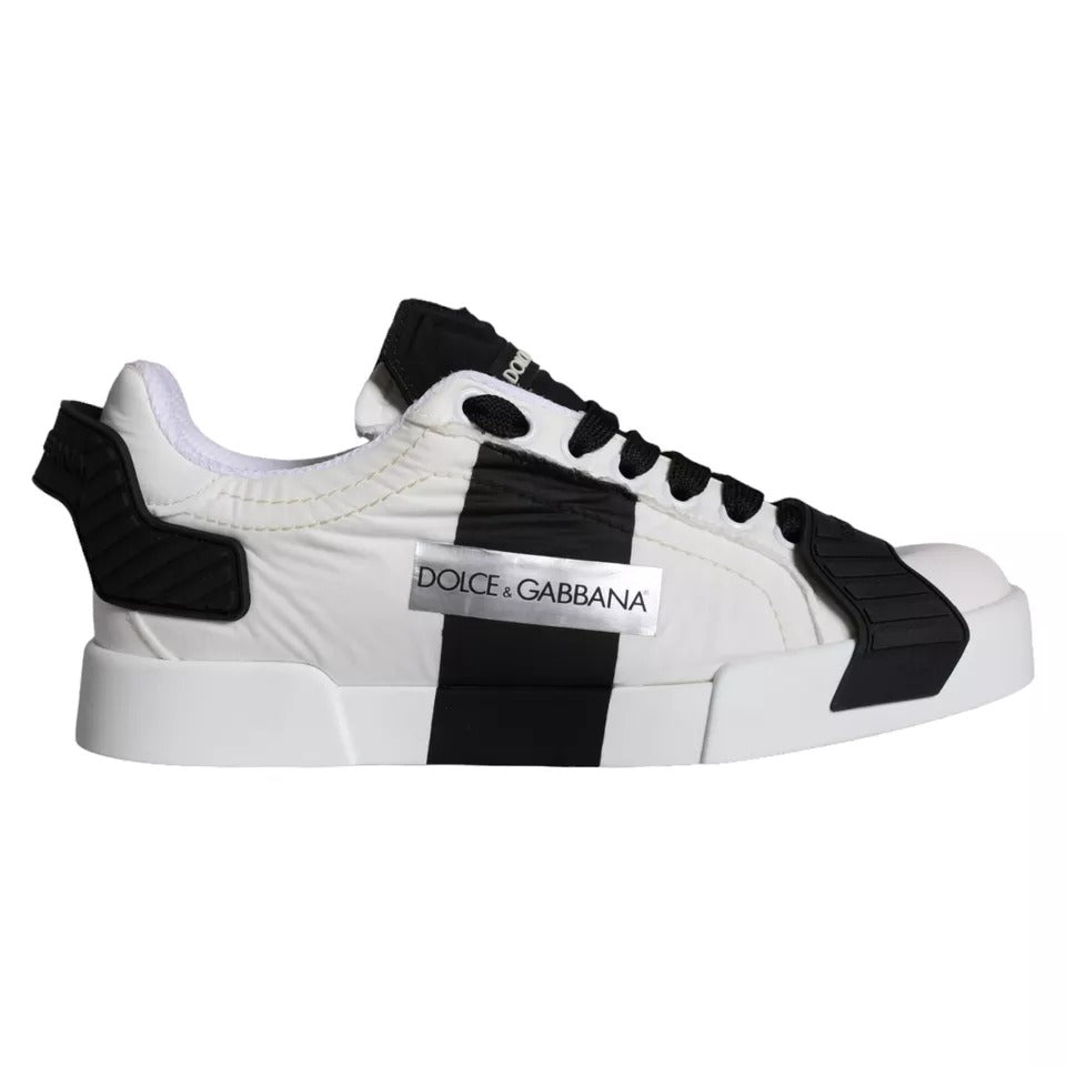 White Black Leather Low Top Women Sneaker Shoes