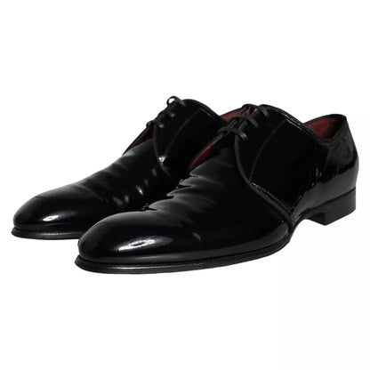 Black Patent Leather Derby Men Dress Shoes