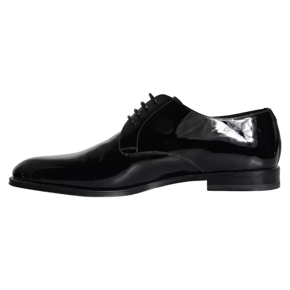 Black Patent Leather Derby Formal Dress Shoes