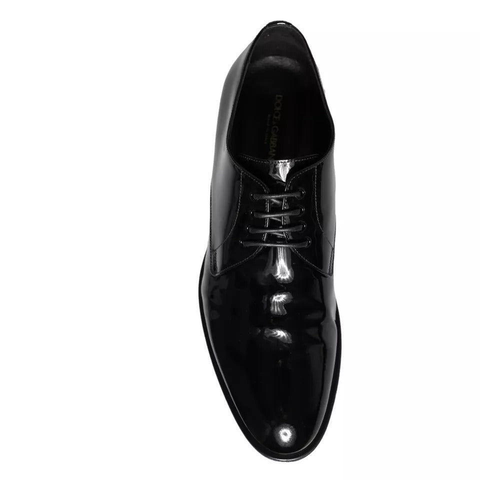 Black Calfskin Leather Derby Men Dress Shoes