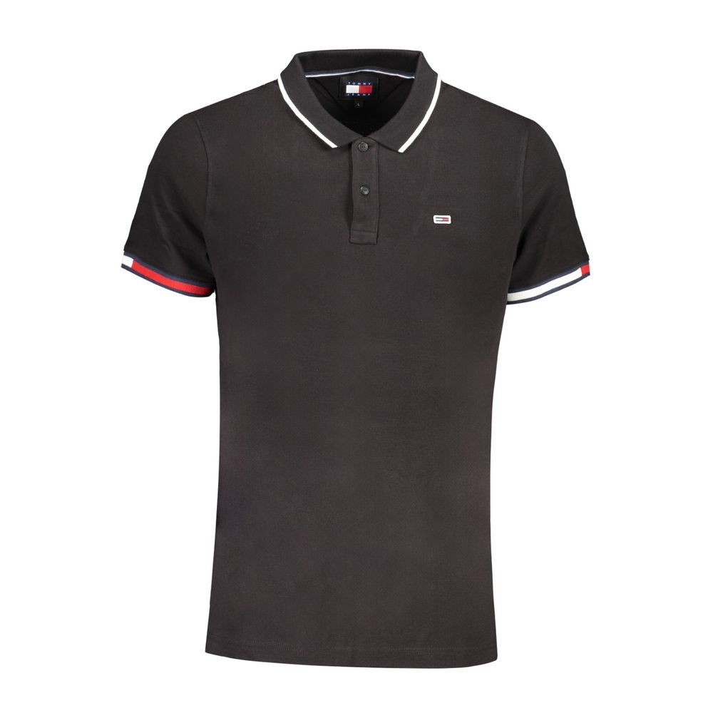 Black Cotton Polo Shirt