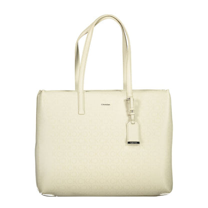 Beige Polyester Handbag