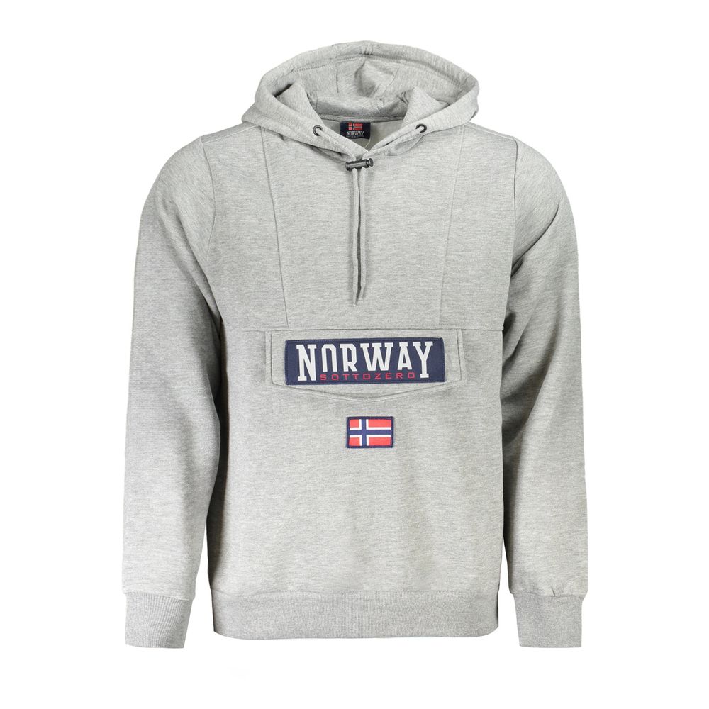 Gray Cotton Mens Hooded Sweater