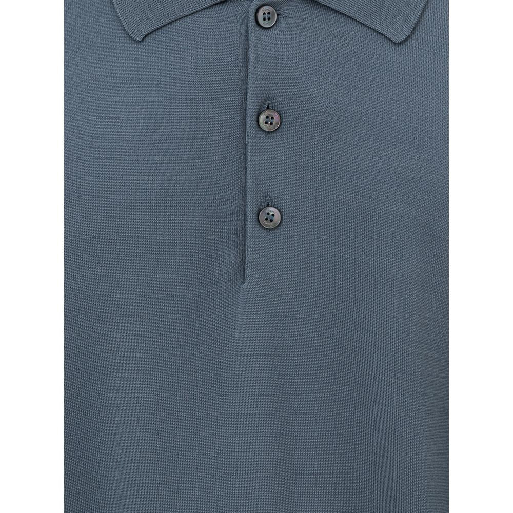 Gray Wool Polo Shirt