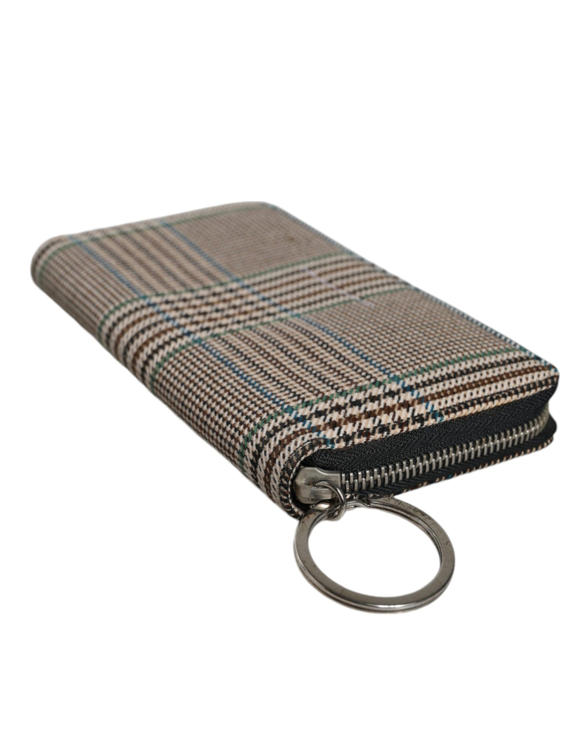 Multicolor Houndstooth Continental Zip Around Clutch Wallet