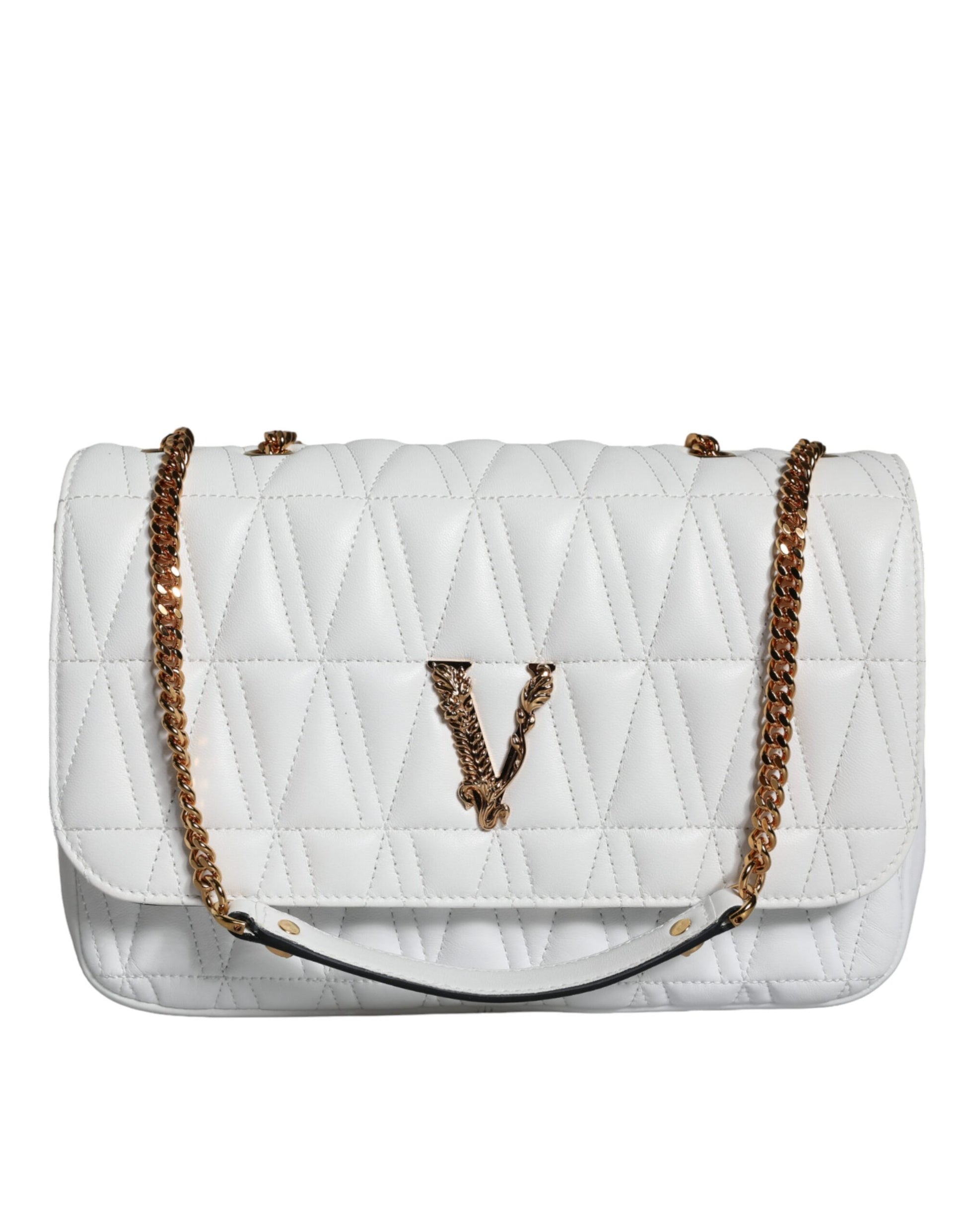 White Mini Nappa Leather Crossbody Shoulder Bag