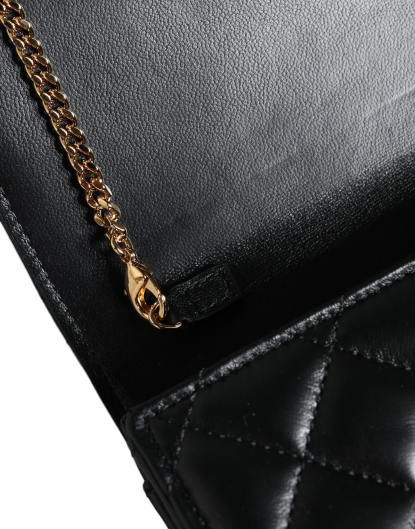 Black Quilted Nappa Leather Crossbody Shoulder Bag