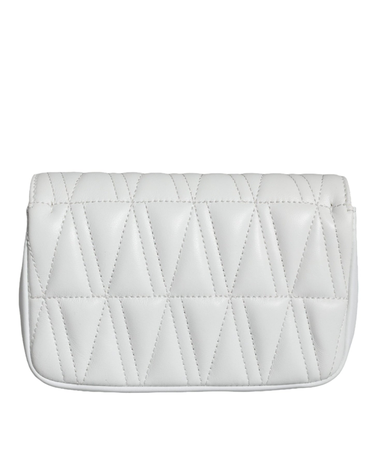 White Quilted Nappa Leather Crossbody Shoulder Bag