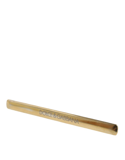 Gold Tone Brass Logo Branded Men Tie Clip Bar