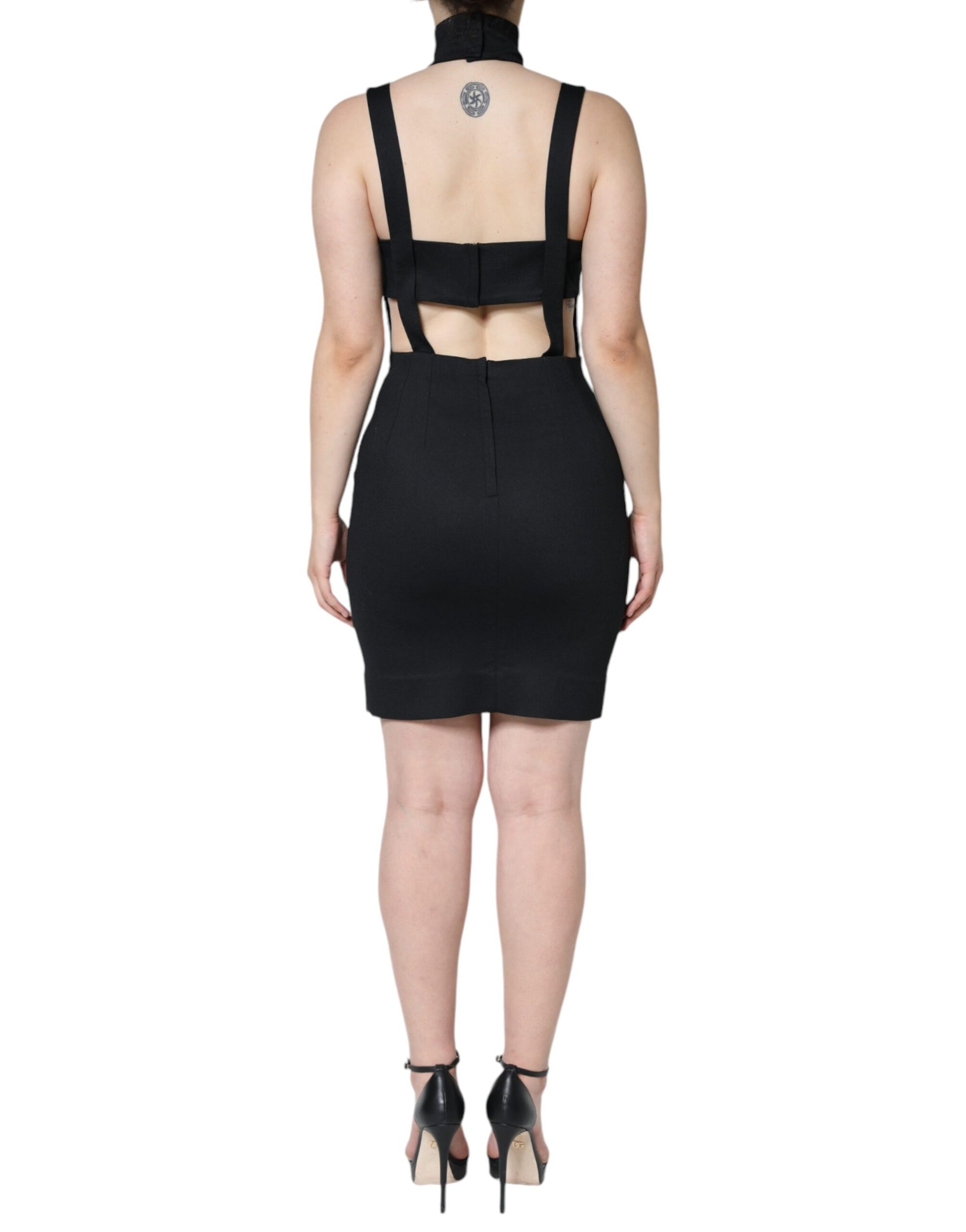 Black Cut Out Sleeveless Bodycon Mini Dress