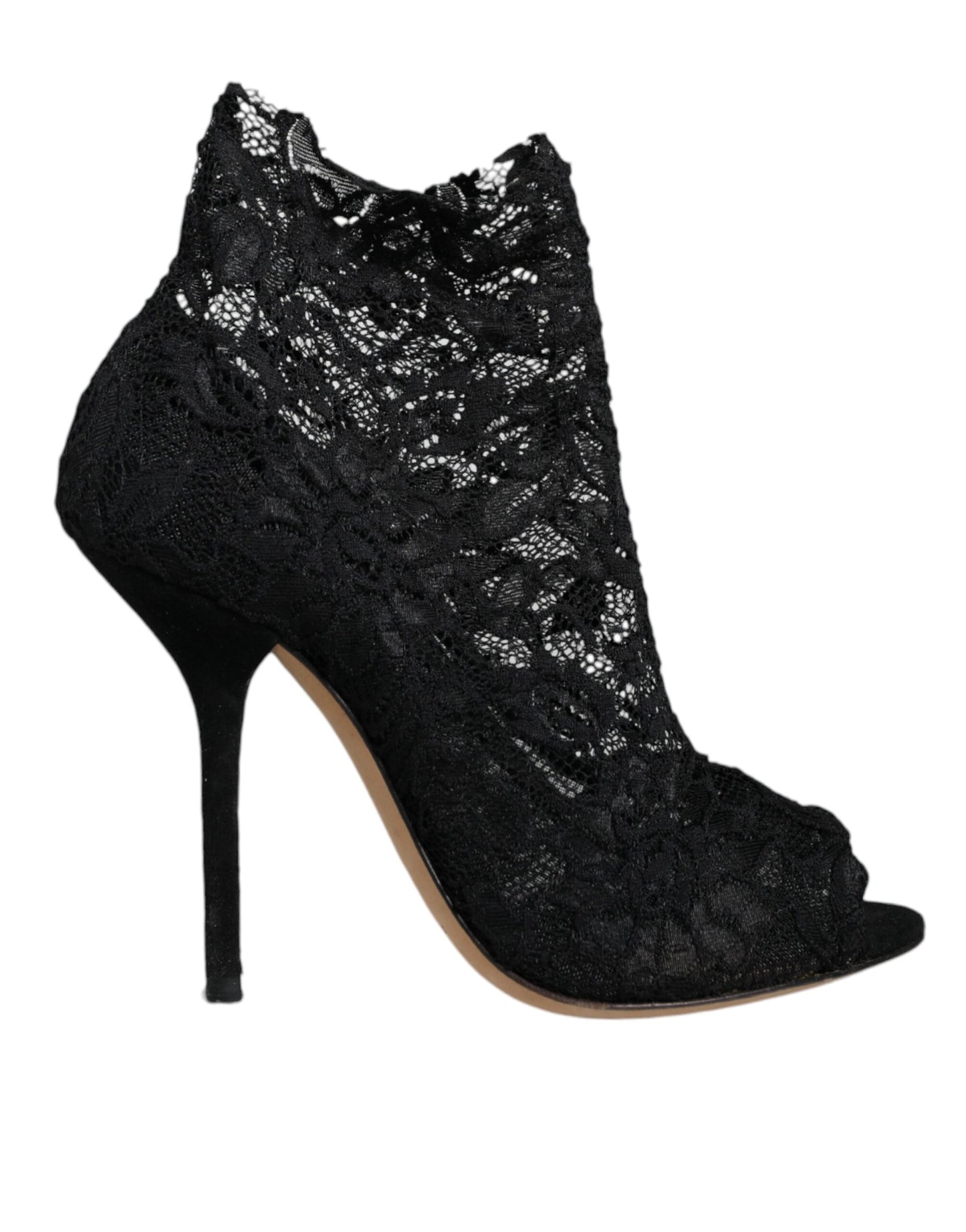 Black Stretch Taormina Lace Boots Shoes