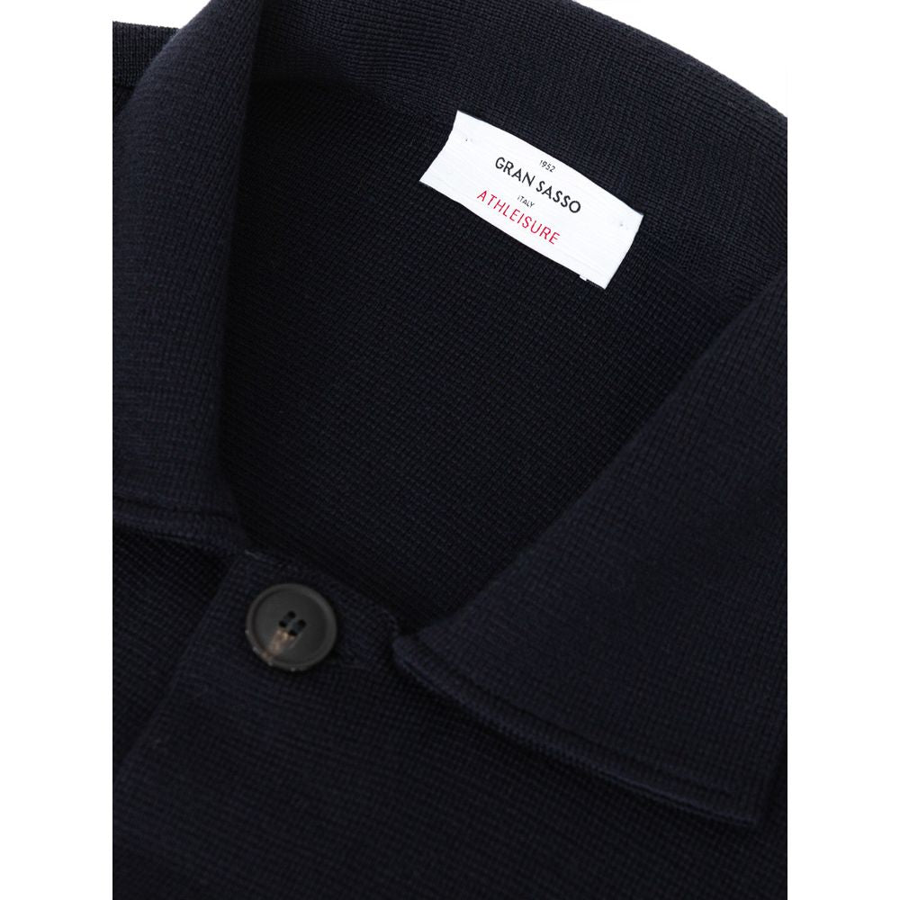 Blue Wool Merino Shirt