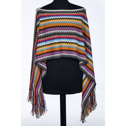 Multicolor Wool Poncho