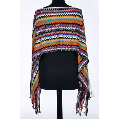 Multicolor Wool Poncho