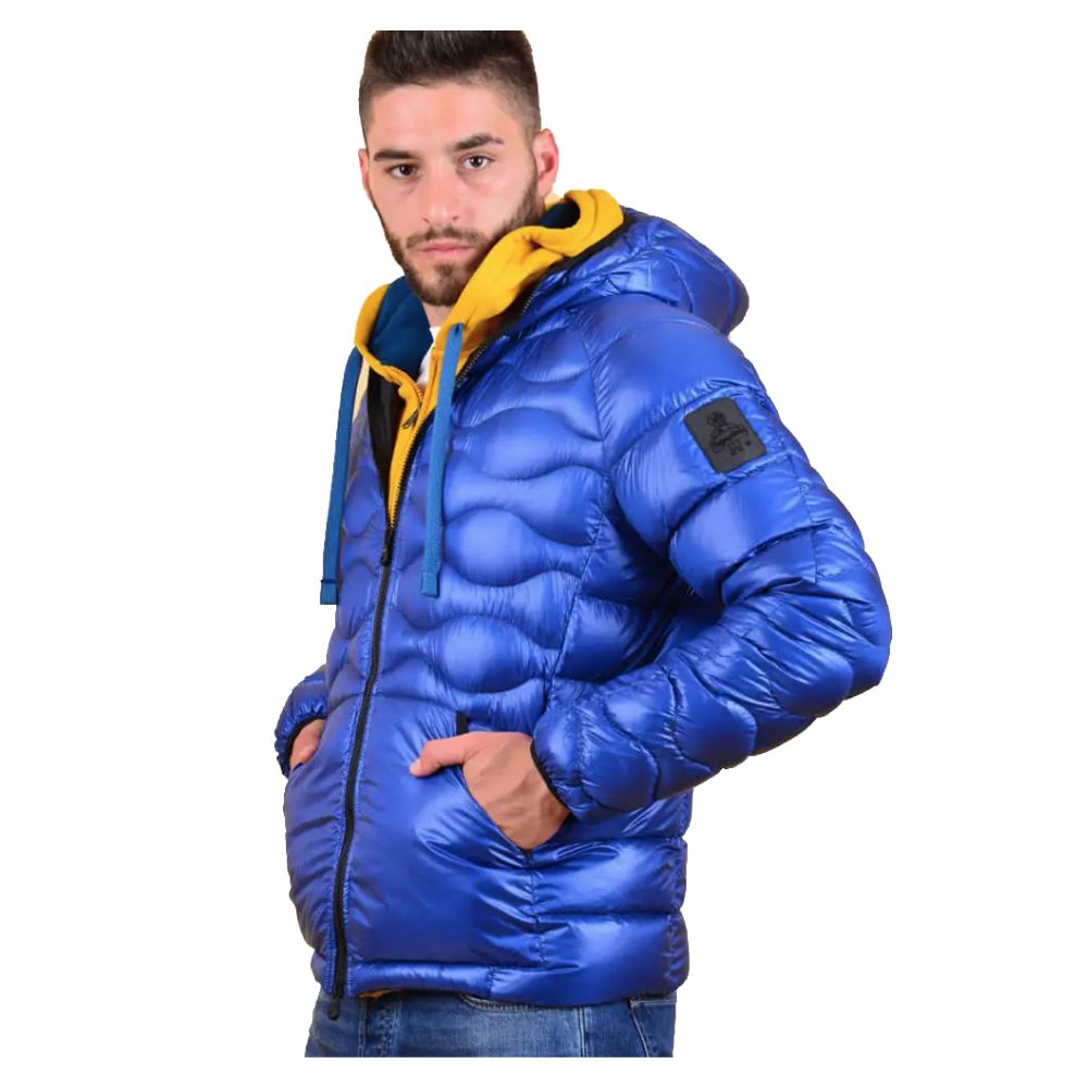 Blue Nylon Mens Down Jacket