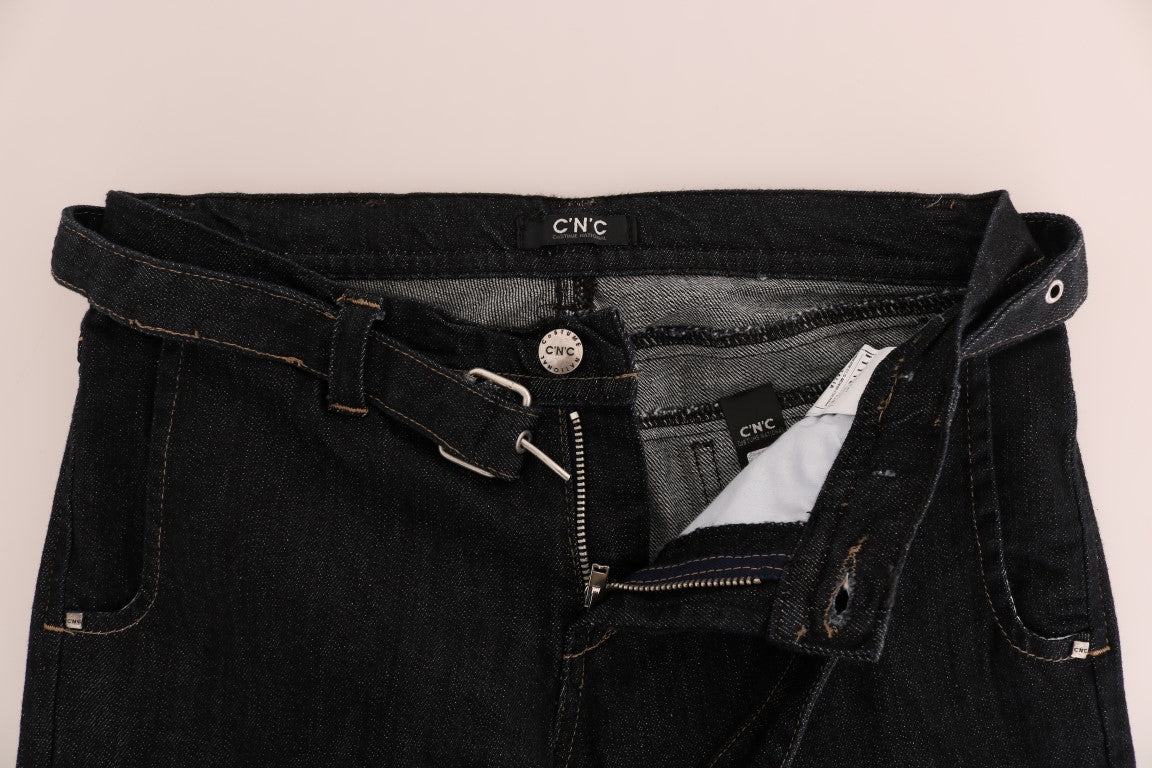 Svelte Dark Blue Cotton Slim Jeans