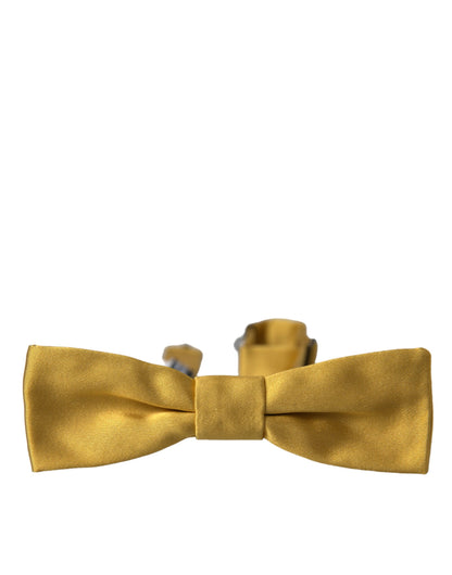 Yellow Silk Adjustable Neck Men Bow Tie