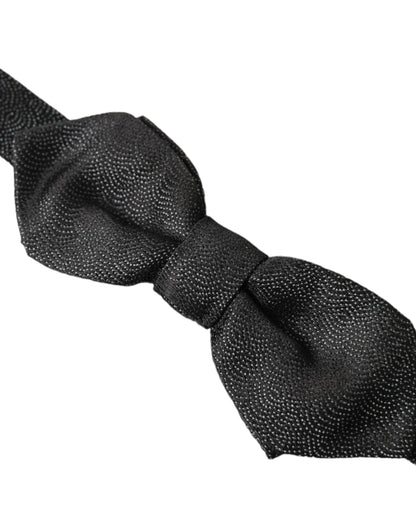 Black Silk Adjustable Neck Men Bow Tie