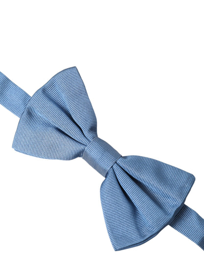 Blue Silk Adjustable Neck Men Bow Tie