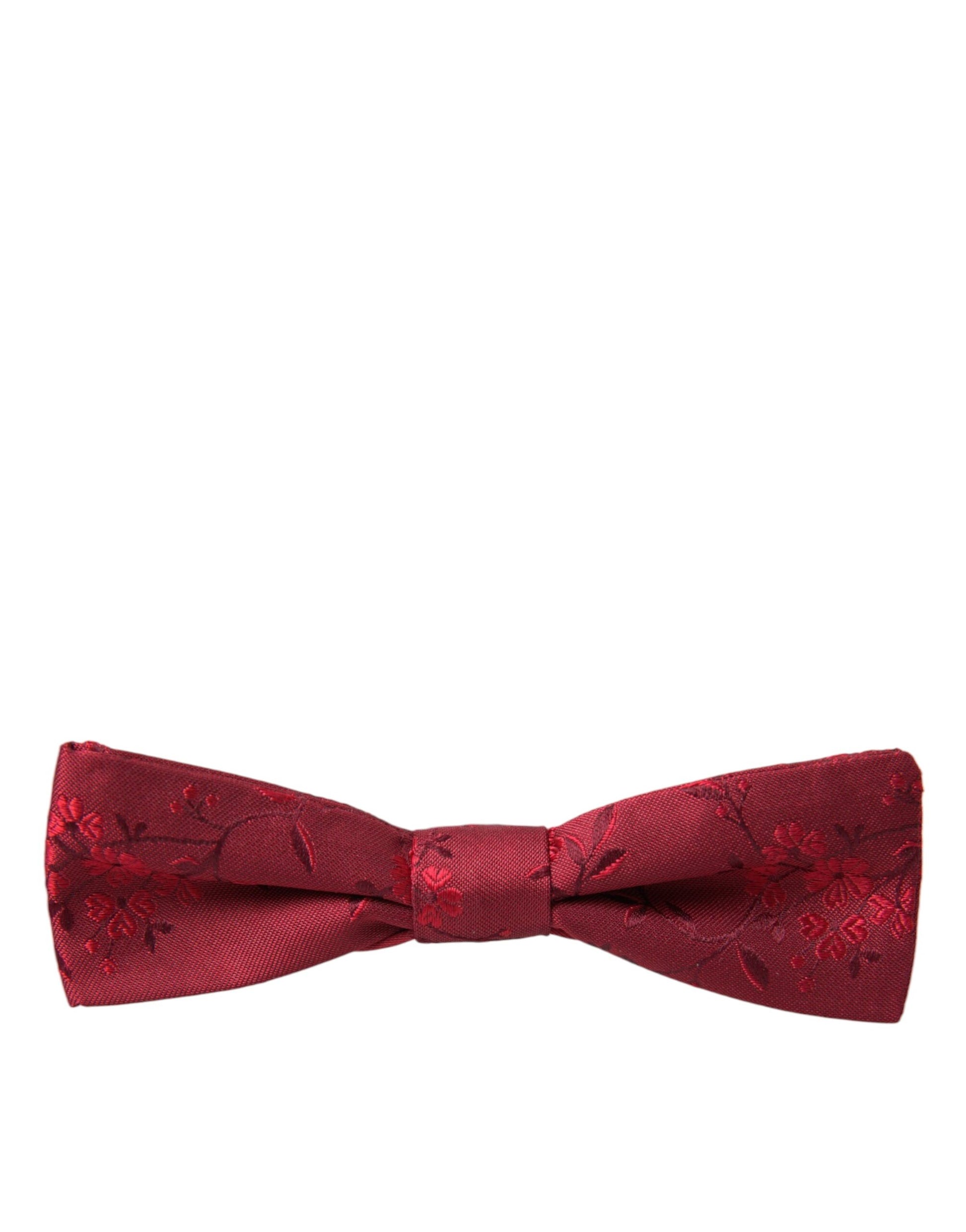 Red Brocade Silk Adjustable Neck Men Bow Tie