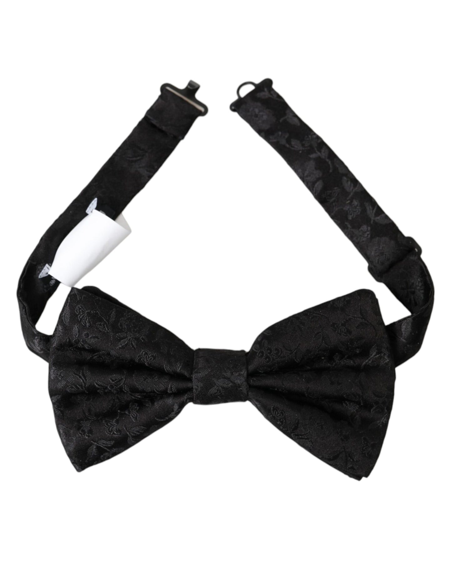 Black Brocade Silk Adjustable Neck Men Bow Tie