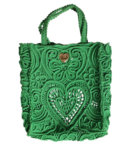 Green Small Cordonetto Lace Beatrice Tote Bag